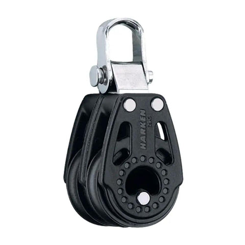 29mm Double Carbo Air Block With One And One Eighth Inch Sheave And Two And One Eighth Inch Body, black sailing hardware