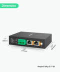 Industrial Gigabit 90W PoE Splitter With IEEE 802 3BT PoE And DC Output 5 9 12 24V DIN Rail Mount Power Supply dimensions