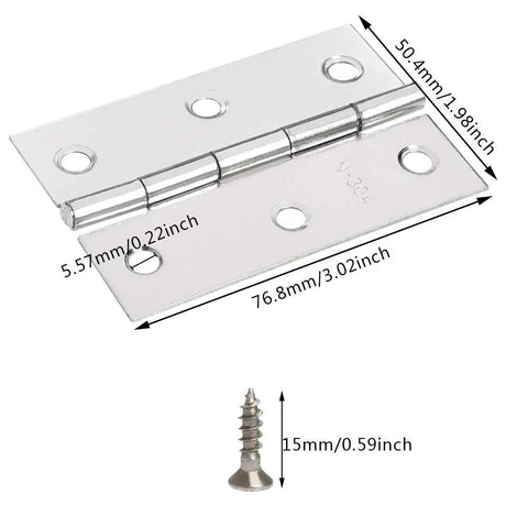 18 Pack Folding Door Hinges 2 By 3 Inch Stainless Steel Square Butt Hinges with flathead screw, home furniture hardware.
