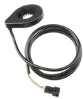Pedal Assist Sensor For Electric Bikes With 12 Magnets Durable Shockproof ABS Housing 1 Meter Cable shown coiled