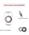 Beefed Up Rotary Cutter Gearbox Seal Set for 40HP and 50HP units, output shaft oil seal dimensions shown with part number 05-005