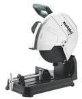 14-Inch Metal Chop Saw With Quick Clamp And Variable Mitre For -15 To 45 Degree Cuts, Model CS 22-355, black base, white body