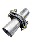 Universal 2.5 Inch Exhaust Flex Joint Repair Kit With Integrated Flange And Spring Bolts, shown on white background