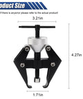 Heavy Duty Windshield Wiper Arm Removal Tool Kit for Most Cars, showing dimensions, adjustable jaw puller with handle