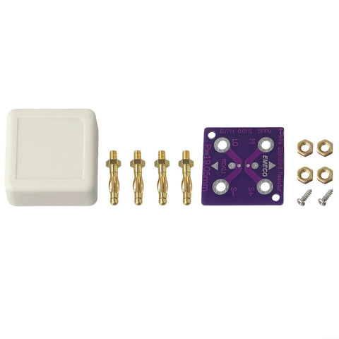 4-Wire Short Socket Calibration Adapter For Digital Multimeters With Gold-Plated Copper Banana Probes, 19.05 mm Pitch