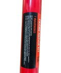 Red 10 Ton Hydraulic Hand Pump Ram for Heavy Duty Lifting and Auto Repair Tool; warning label visible.