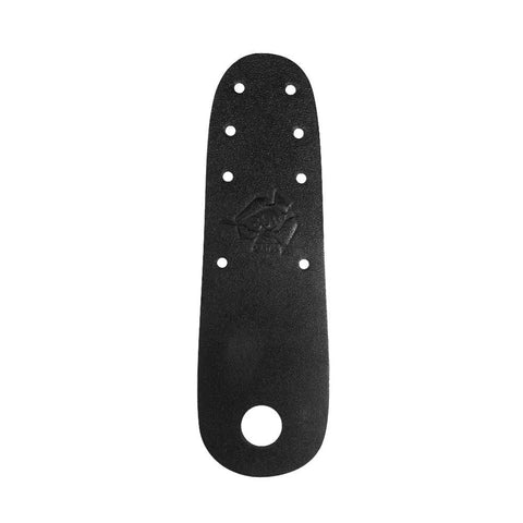 Top view of Roller Skate Toe Guards Flat Toe Protectors One Hundred Percent Australian Leather Siren Red Pair For Derby And Speed Skating Extends Skate Life Not Compatible With Bolt On Toe Stop Plates