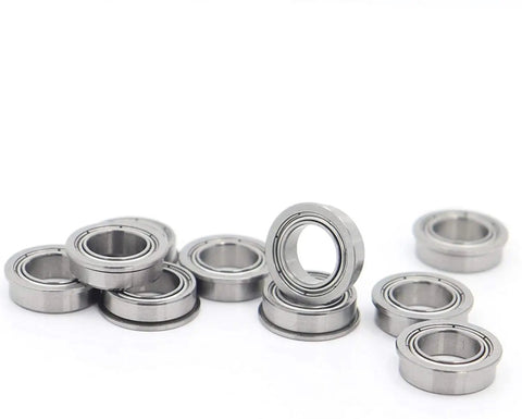 Beefy Flanged Ball Bearings FR1810ZZ 7.939 by 12.7 by 3.967 mm 10 Pack For RC Cars And Model Builds Inch Size Bearings Fits Lynx Super Speedway Front Axle 3 To 16 And Corally Pro 10 1 To 12, flanged steel bearings