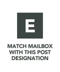 Sign indicating post compatibility for Patriot Large Capacity Rust Proof Plastic Post Mount Mailbox in Black With Wide Opening