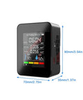 Handheld Five In One Air Quality Monitor That Sniffs Out Carbon Dioxide CO Temperature Humidity TVOC HCHO Gas Leaks With Hella Accurate Readings built compact size with LCD display