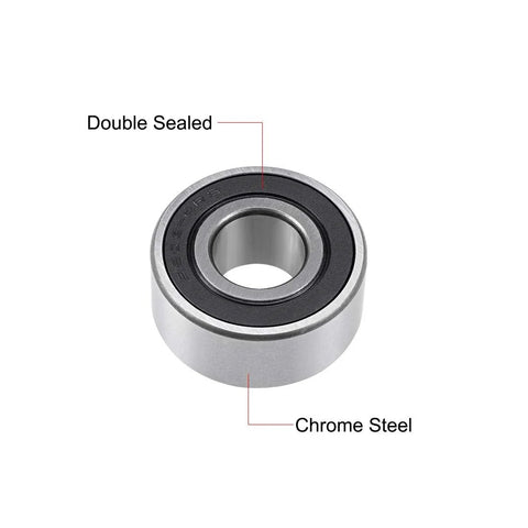 Angular contact bearing 17x40x17.5mm sealed on both sides 3203-2RS pack of 2, chromium steel, double sealed.