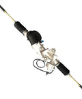 Rock Solid Electric Assist Power Steering Rack And Pinion Assembly with steel frame, for SUVs, EVs, and pickup trucks.