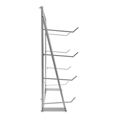 Heavy Duty 4 Tier Steel Lumber Storage Rack Height Adjustable Cantilever Organizer Shelf For Garage Workshop Silver Pipe Holder side view