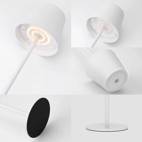 Cordless Rechargeable LED Table Lamp 3W 5000mAh Waterproof Outdoor Desk Light Warm White Stepless Dimmable Battery Powered
