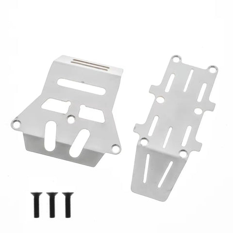 Stainless Steel RC Frame Chassis Guard Plates For 1 To 10 Scale Hornet EVO 58742 with screws, front and rear shown