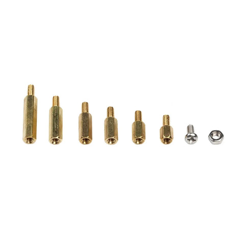 180 Piece M3 Hardware Kit With Brass Threaded Pillars, Hex Nuts, Spacers, And PCB Motherboard Standoffs For Grab And Go Electronics Assembly, DIY