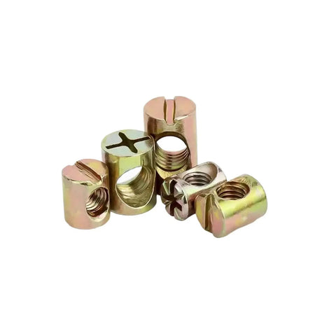 Hammer Nut Head 2 In 1 No-Fuss Furniture Connector With Inner Hex Screw Cap M6 M8 shown in zinc plated carbon steel