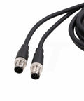 M12 A Coded 8 Pin Male to 8 Pin Male Shielded Signal Cable For Industrial Controls And Automation IO Link Profibus Pro, 5m length