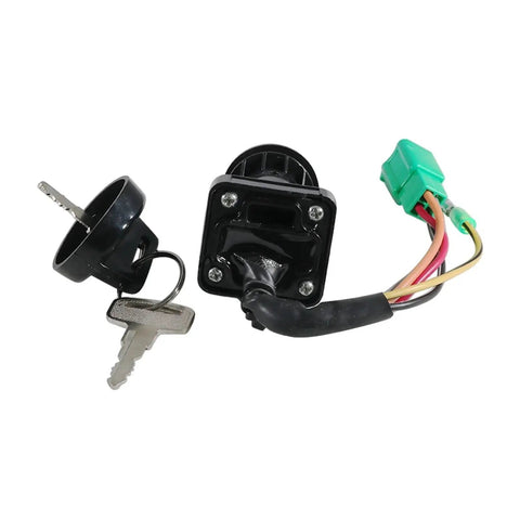 Upgrade Rig Safety With Sick Ignition Switch Set Plus Seat Latch Fuel Cap For ATVs Four Wheelers To Stop Theft Ensure Smooth Starts Keeping Machine Locked Down Enjoy Zero Stress On Adventures Without Risk Of Stolen Parts. black ATV ignition lock kit with keys and wiring harness