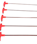 Absolute Beast 5 Piece T Handle Hex Wrench Set Forged From S2 Alloy Steel Heavy Duty Mechanical Repair Car Mechanic Work Rock Solid Build Quality With Full Size Range For CNC Machines And Garage Tool Organization Kits, five red T-handle hex wrenches