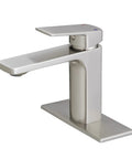 Brushed Nickel Single Handle Bathroom Faucet For One Or Three Hole Sinks With 6 Inch Deck Plate, Easy Install RV Ready