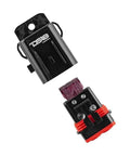 Badass 8 AWG Marine Fuse Holder With Waterproof Red Silicone Sheath And Solid Brass Terminals Includes Quick Install ATC Fuses, black housing