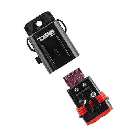 Badass 8 AWG Marine Fuse Holder With Waterproof Red Silicone Sheath And Solid Brass Terminals Includes Quick Install ATC Fuses, black housing
