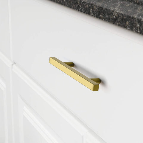 30 Pack Gold Cabinet Handles 5 Inch Brushed Brass T Bar Drawer Pulls for Kitchen Cabinets and Drawers, 128mm Center