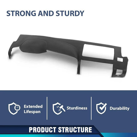 Side view of PIT66 TPE dash cover panel in black for Chevy Silverado/GMC Sierra dual-glovebox dash bezel