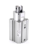 Heavy Duty Roller Type Pneumatic Blocking Cylinder For Industrial Air Cylinder Actuator Setup close-up view with silver aluminum body.