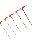 Absolute Beast 5 Piece T Handle Hex Wrench Set Forged From S2 Alloy Steel Heavy Duty Mechanical Repair Car Mechanic Work Rock Solid Build Quality With Full Size Range For CNC Machines And Garage Tool Organization Kits, five red T-handle hex wrenches