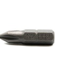 Close-up of a single bit from PH2 Phillips Screwdriver Bits Set Pro Grade, 50 Pc, 1 Inch Length, Taiwan S2 Steel