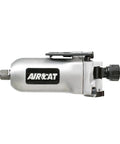 Side view of a 3/8 Inch Butterfly Impact Wrench with Built-In Air Inlet, ergonomic grip, compact design for tight spots and radiators.
