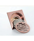 Heavy Duty Rose Gold Tub Drain Stopper Anti Odor Brass Shower Waste Plug Zero Hassle Flow Enhancer Floor Drain Cover Rugged Metal Plumbing Fixture For Bathroom Sink And Bathtub Slick Finish 10Cm installed above drain.