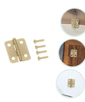 40 Pcs Mini Iron Hinge Set With Screws For Jewelry Boxes And Tiny Chests 270 Degree Rotation Small Wooden Box Hinges shown with screws