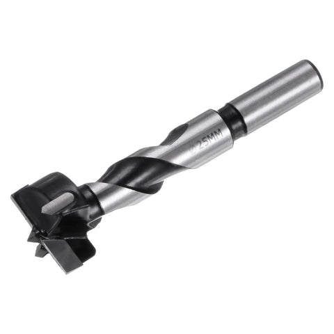 Bad Boy 25 Millimeter Forstner Drill Bit features a 25mm carbide tip for precise wood cutting, ideal for serious shop projects.