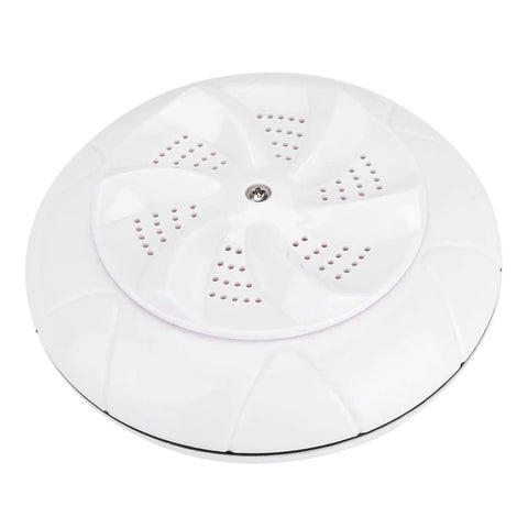 Mini Portable Washing Machine With Dual Hydro Turbine And Ultrasonic Vibration To Kick Mud And Grime Smooth Smart Reverse Spin Cycle Zero Hustle Compact Laundry Setup In Pure White top view of cleaning component
