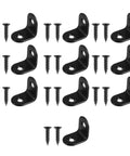 Black Stainless Steel Right Angle Corner Brackets Set With Screws 18 Piece L Shape Furniture Fasteners for shelves and chests