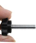 Close-up of black threaded knob from 10 Pack Clamping Knobs For Machine Tools And Grip Handles, Screw On Type Threaded Knobs For Quick Install.