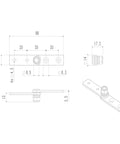 Technical drawing of 2 Pack 2N.M 360 Degree Torque Hinges In 304 Stainless Steel With Adjustable Damping for folding tables.