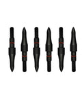 12 Pack Screw In Archery Field Points, CNC Machined Steel, Eight Thirty Second Thread, shown in a row for target practice