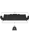 Front view of Under Desk Keyboard Tray 30 Inch Extra Wide Slide Out Drawer No Drill Clamp Mount Holds 11 Lbs Fits Desks Up To 1.77 Inches.
