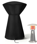 Rugged Waterproof Patio Heater Cover For Portable Tabletop Heaters 18-Inch By 25-Inch Fits COH-500 And Similar Infrared Heaters Tear Resistant Oxford Cloth Keeps Your Outdoor Heater Dry And Ready For Action. Black cover on heater with zipper.