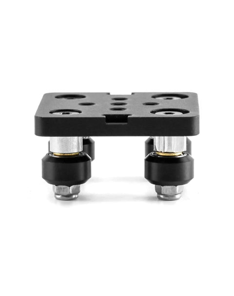 Small V-Wheel Plate 2-Pack For 2020 V-Slot Aluminum Extrusion Gantry Rod Wheel 50 x 50 x 6mm 15mm Wheel Diameter Durable Aluminum Alloy Anti-Corrosion For CNC And 3D Printer Parts, showing front view of wheel assembly with durable construction.