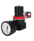 1/4 BSP Pneumatic Pressure Regulator Valve For Air Compressor, Compatible With AR1500 AR2000 Units, shown with dial gauge