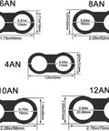 Diagram showing sizes of Black Aluminum Hose Clamp Separator For Fuel Oil Brake Water And Gas Lines Garage Ready Easy To Disassemble