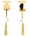 Front and back view of V Shape Hanging Coffee Spoon 304 Stainless Steel Gold Cup Ladle For Coffee And Tea Kitchen Accessory With Hanging Hook