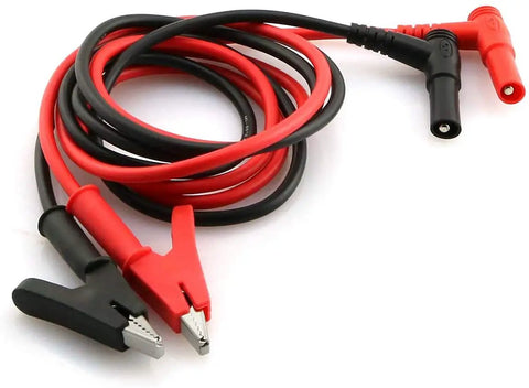 4mm Banana Plug To Alligator Clip Test Lead Set 1m Pure Copper L Type Dual Probe Cables Black Red Flexible Durable