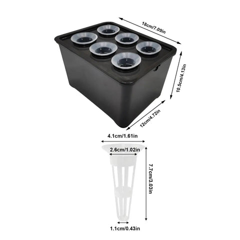 6 Hole Hydroponic Growing Box System For Vegetables Fruits And Flowers Indoor Outdoor Garden Kit dimensions and components