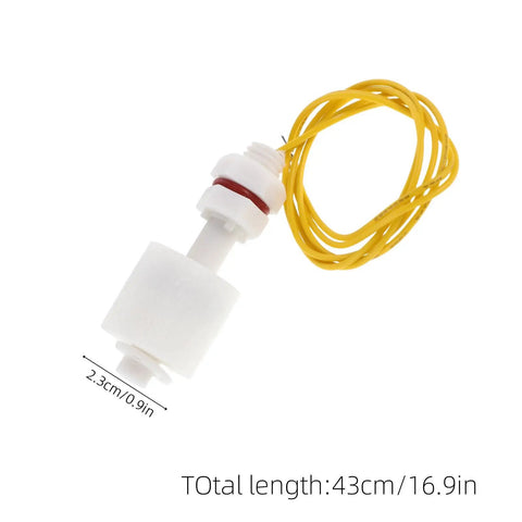 Plastic Float Switch And Liquid Level Sensor Two Pack For Water Tanks And Ponds Accurate Level Monitoring Dry Burn Prevention Low Power Consumption For Food Industry And Industrial Use, 43cm, PP, 2.3cm
